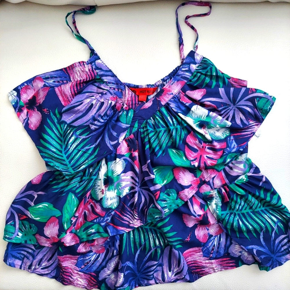 Hot Kiss Purple & Green Tank XL